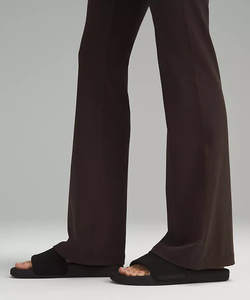 High Waist Ribbed <b>Flared</b> <b>Leggings</b> Full Length Seamless Stretch Yoga Pants Solid Color Spandex Nylon Women's Activewear - Product Image 4