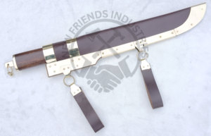 Couteau Seax Viking de style Gotland en acier carbone forgé à la main, lame de 12,5 pouces, ambidextre, manche en bois de noyer, bolster en laiton, couteau multi-usage - Product Image 6