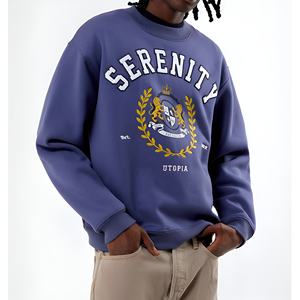 Sweat-shirt à col rond surdimensionné pour homme de haute qualité avec logo personnalisé, en molleton de coton, streetwear décontracté, OEM - Product Image 1