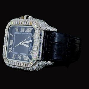 Nouvelle montre-bracelet à quartz de luxe 2026 pour homme et femme, or blanc, diamant Moissanite, design original personnalisé Hip Hop Antique - Product Image 2