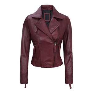 Chaqueta de Cuero para Mujer, Estilo Contemporáneo, Prenda Exterior con Construcción Duradera, Ajuste Cómodo para Viajes, Trabajo y Moda Diaria - Product Image 2
