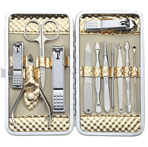 Ensemble professionnel de manucure et pédicure 12 pièces, instruments en acier inoxydable, certifié CE ISO, logo personnalisable, kits de manucure et pédicure - Product Image 1