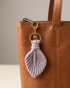Colorful <b>Macrame</b> Leaf Keychain Decorative Object For Handbag And Car Key Styling Purpose Key Organizer Wholesale From India - Product Image 2