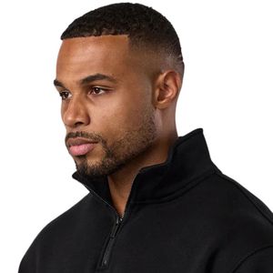 Sudadera Negra para Hombre con Cierre Completo y Cuello Alto, Ropa Deportiva Informal, Chaqueta Deportiva, Ropa de Calle, Prenda de Moda - Product Image 3