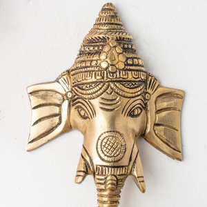 Artesanía India Latón Ganesha Cara Colgante de pared Diya con campana Espiritual Decoración para el hogar Regalo - Product Image 4