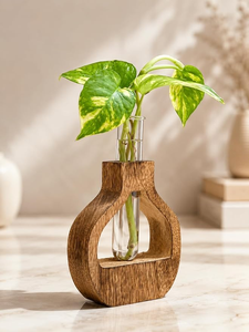 Vases suspendus muraux en bois faits à la main, écologiques, style Art déco moderne, pour plantes d'intérieur, décoration de luxe pour la maison - Product Image 3