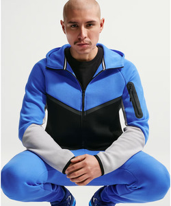 Men's Color Blocking Hooded <b>Tracksuit</b> Full Sleeve Zipper Sporty Design Breathable Polyester Cotton Autumn Wear Regular Fit - Product Image 5