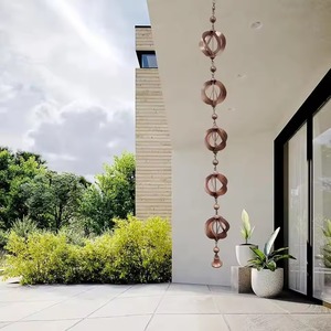 Chaîne de pluie en cuivre la plus vendue, conçue pour compléter la décoration extérieure et l'aménagement paysager de luxe - Product Image 5