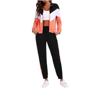 Conjunto Deportivo 2 en 1 para Mujer, Chaqueta con Cremallera de Manga Larga y Bolsillos Laterales, Pantalones Deportivos para Correr, Ropa de Invierno - Product Image 1