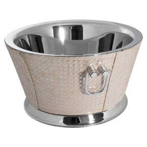 Double Wall Stainless Steel <b>Ice</b> Bucket With Faux Leather Exterior Wine Chiller & Champagne <b>Cooler</b> For Home Bar Party Best Price - Product Image 1