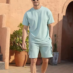 Ensemble court décontracté pour homme en polyester/coton respirant coupe-vent pour l'été - Product Image 2
