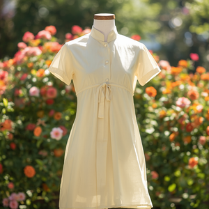 Vestido Corto de Manga Corta para Mujer, Cuello Mandarín, Informal, Ligero, Cómodo, para Uso Diario, con Personalización OEM - Product Image 2