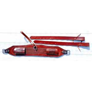 Horse Western Floral Tooled Leather Circunferencia Flanco trasero Sillín Cinch con palanquillas plegadas - Product Image 3