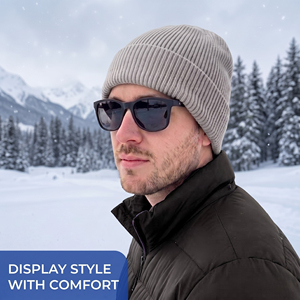 Bonnet en acrylique de couleur unie pour hommes, chapeau d'hiver tricoté, chaud, décontracté, pour l'extérieur, 56-58CM - Product Image 1