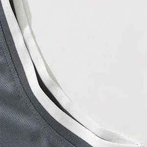 Ensemble de maillot de basket-ball sans manches gris unisexe, respirant, à séchage rapide, avec short à taille élastique, pour adultes, toutes saisons - Product Image 4