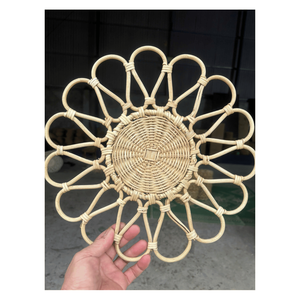 Premium Natural Rattan <b>Placemat</b> | Handmade Woven Flower Charger Plate for Home Cafe Dining Decoration - Product Image 4