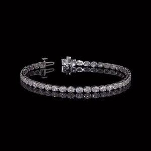 Pulsera de tenis de lujo de plata 925 con moissanita, elegante pulsera de piedras preciosas de corte ovalado brillante, joyería fina, regalo para mujeres y hombres - Product Image 1