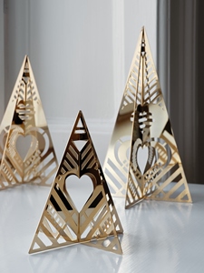 New design Gold Plated laser cut <b>Christmas</b> <b>Tree</b> <b>Table</b> Decoration Georg Jensen <b>Christmas</b> <b>Tree</b> Medium <b>Christmas</b> <b>Tree</b> with Hearts - Product Image 5