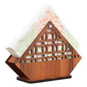 Porta servilletas decorativo de madera con forma de barco, elegante, tamaño 14 cm x 5 cm x 16 cm, soporte decorativo para servilletas de mesa. - Product Image 2