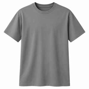 T-shirt surdimensionné pour homme en coton 100% premium, gris uni, col rond, 240 GSM, impression de logo personnalisée, streetwear décontracté - Product Image 1
