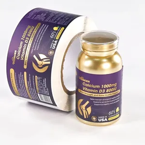 Custom Waterproof Gold Foil Vial Labels-Dark Transparent BOPP Skincare Ampoule <b>Stickers</b> - Product Image 2
