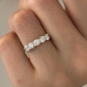 1.25 TCW Lab Grown Diamond <b>Ring</b> , Trellis Set Anniversary <b>Ring</b> , <b>Stacking</b> Diamond <b>Ring</b> , 14k White Gold <b>Stacking</b> Diamond <b>Ring</b> - Product Image 2
