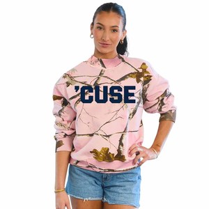 Sudadera CUSE Rosa Camuflaje con Cuello Redondo, Corte Holgado, Manga Regular, Tejido de Punto, Unisex, Estilo Casual de Primavera - Product Image 1