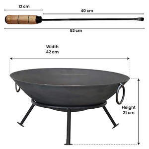 Foyer extérieur rond pour cour, poêle à bois portable en acier avec revêtement en poudre, pour 4 à 5 personnes, chauffage au charbon de bois, stock d'exportation - Product Image 3