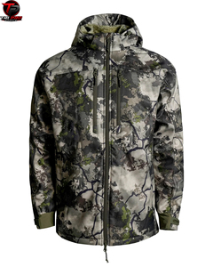 Veste de chasse d'extérieur haut de gamme pour temps froid avec capuche doublée en polaire, fermeture éclair intégrale imperméable - Product Image 1