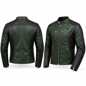 Chaqueta de Motocicleta de Cuero Heritage Cruiser |   Vino tinto, negro, verde oliva, marrón |   Fabricante OEM ODM |   Calidad Premium | - Product Image 3