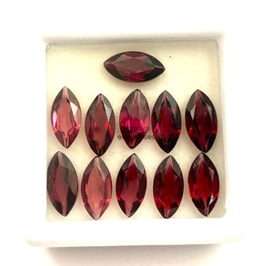 Lote de Gemas Sueltas de Granate Rojo Natural, Corte Marquesa, Calibradas de 6MM a 12MM, Granate de Mozambique para Fabricación de Joyas, Venta al Por Mayor - Product Image 5