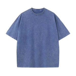T-shirt en coton épais à épaules tombantes pour hommes – Vente en gros - Product Image 4