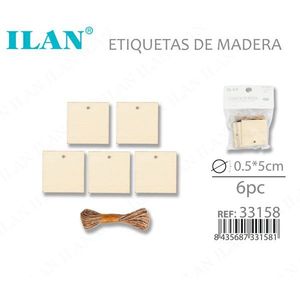 Etichette in legno Iln 5x0,5 cm con spago di juta 6 pezzi per etichettatura di indumenti - Product Image 3