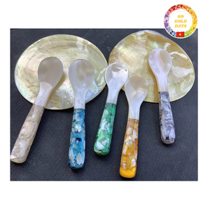 PRIX CONCURRENTIEL POUR CUILLÈRE À COQUILLE NATURELLE ET FOURCHETTE À GLACE COQUILLE ARTISANAT MÈRE DE PERLES COQUILLAGES COLORÉS PERSONNALISÉS - Product Image 1