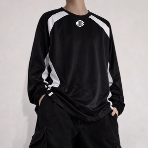 Camiseta Deportiva de Fútbol Americano de Manga Larga para Hombre, en Poliéster, con Paneles en Contraste, Ropa Deportiva, Logotipo Personalizado, Pedidos al Por Mayor OEM - Product Image 6