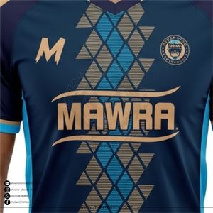 Maillot de football personnalisé MAWRA sublimé, maillot d'équipe OEM respirant à séchage rapide, uniforme sportif à motif drapeau court pour clubs - Product Image 3