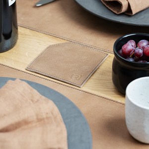 <b>Rustic</b> Genuine Leather Coasters for <b>Dining</b> <b>Table</b> Handmade Cowhide Drink Mat Luxury Home Decor Accessories GLC-0062 - Product Image 1