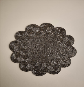 Últimos Modelos de Manteles Individuales con Cuentas, Hechos a Mano, con Forma de Flor Oriental, de Tela, 400 mm de Diámetro, Manteles y Almohadillas con Cuentas - Product Image 4