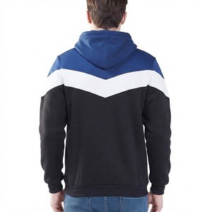 Sudadera con Capucha Premium para Hombre, Diseño Chevron con Bloques de Color, Felpa Gruesa, Cordón Ajustable, Estilo Casual Urbano, Deportes de Invierno - Product Image 2