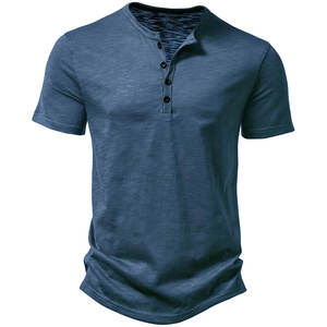Camiseta Henley para Hombre, 100% Algodón, Frente Liso, Corte Regular, Talla Personalizada, Precio Directo de Fábrica, MOQ Bajo, Calidad Garantizada a Nivel Mundial - Product Image 2