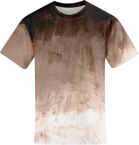 เสื้อยืดแขนสั้นผู้ชายทรงโอเวอร์ไซส์ ผ้าฝ้าย 100% พิมพ์ลายไล่เฉดสี สไตล์ลำลอง คอกลม ดีไซน์ผ้าเจอร์ซีย์ถัก - Product Image 3