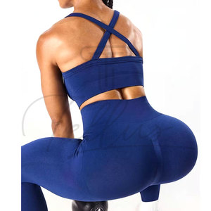 Conjunto de Yoga a Rayas de la Mejor Calidad para Mujer, Cintura Alta Elástica, 2 Piezas, Secado Rápido, Spandex/Nylon, Ropa Deportiva - Product Image 4
