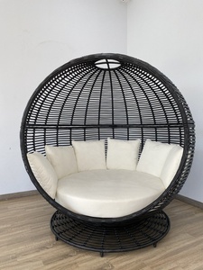 Lit de détente en rotin et osier, meuble de jardin, de Patio, de détente, de loisirs, tissé en perles, fabriqué au Vietnam - Product Image 2