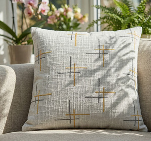 Modern Minimalist Bohemian Embroidered Cotton Square <b>Cushion</b> <b>Cover</b> with Anti-Dust Mite Feature for Home Use - Product Image 4