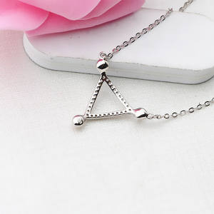 Accessoires DIY en argent S925, perles multiples de 5,5 à 6 mm, ensemble de pendentifs triangulaires vides à 3 perles avec chaîne 373, collier tendance - Product Image 3