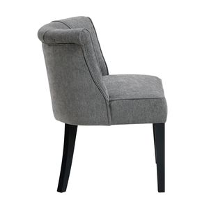 Chaise d'appoint moderne pour salon, 1 pièce, finition expresso, pieds en tissu anthracite, dossier incurvé, rembourrage en mousse - Product Image 6