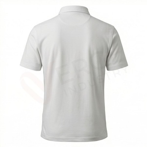 Polo Oxford blanc à manches courtes pour homme avec poche, décontracté, respirant, coupe classique, design tissé uni - Product Image 2