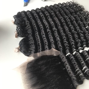 Extensions de cheveux humains bruts vietnamiens faisceaux de vague profonde pour perruque génie trame douce HD dentelle sensation de main douce - Product Image 5