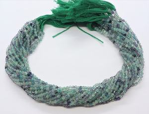 Perles de fluorite naturelle multi-facettes, forme rondelle, 3 à 4 mm, perles de fluorite en vrac, chaîne de perles pour la création de bijoux - Product Image 4