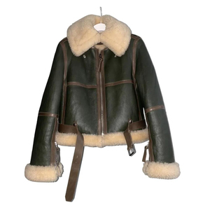Tailor Made Customized Color Women's <b>Shearling</b> Sheepskin Genuine Leather <b>Bomber</b> <b>Jacket</b> Handcrafted RAF Dyed Quick Dry - Product Image 1
